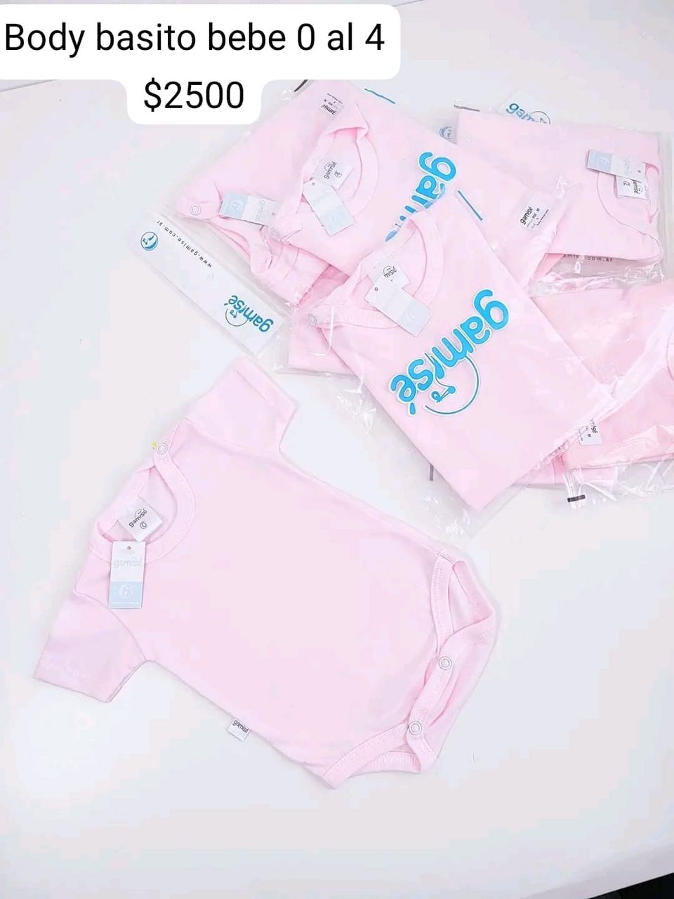 Body basito bebé gamise rosa