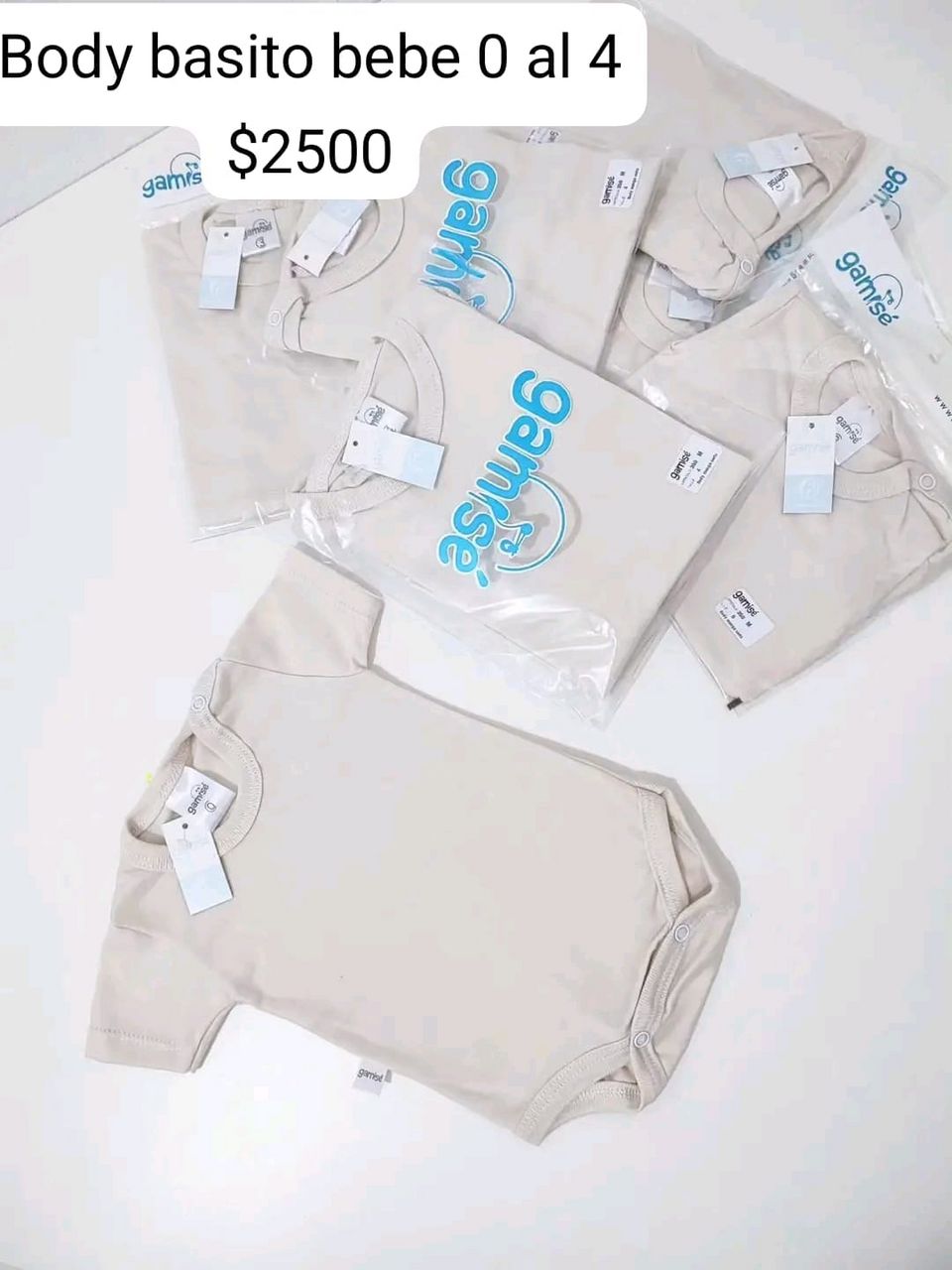 Body basito bebe gamisé 0 al 4