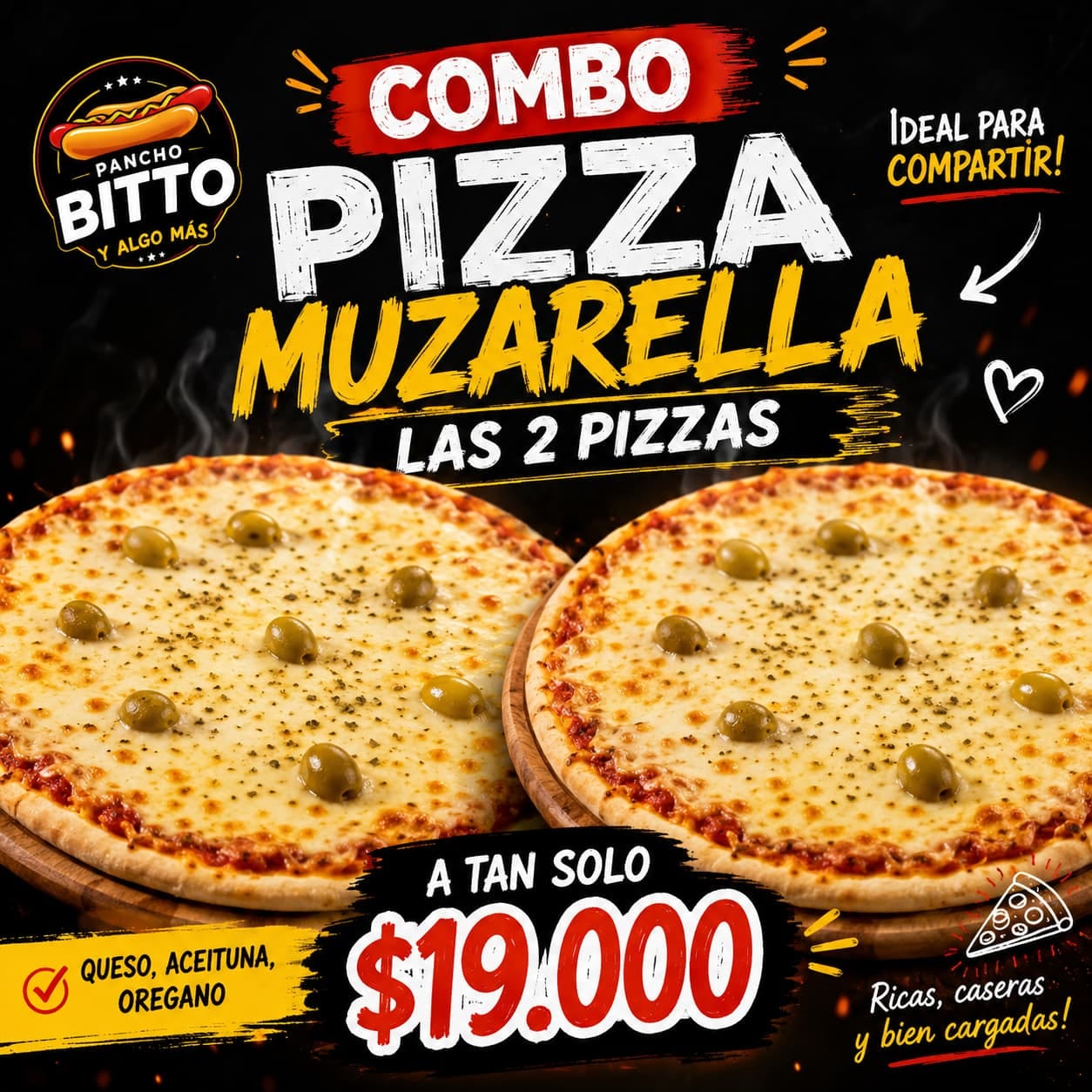 Combo Pizza Muzarella 2 Pizzas