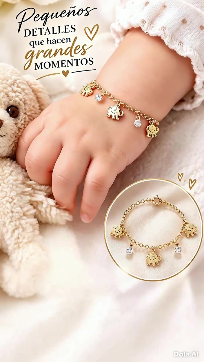 Pulsera infantil con elefantes