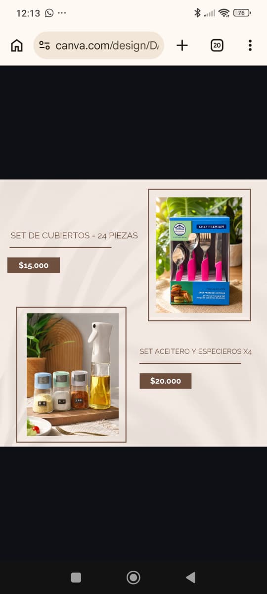 Set de cubiertos