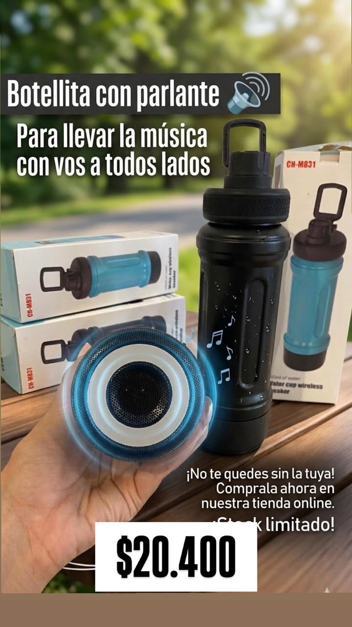 Botellita con parlante inalámbrico