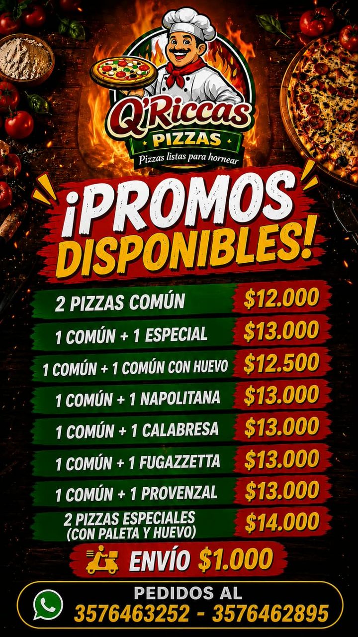 Promociones de Pizzas Q'Riccas
