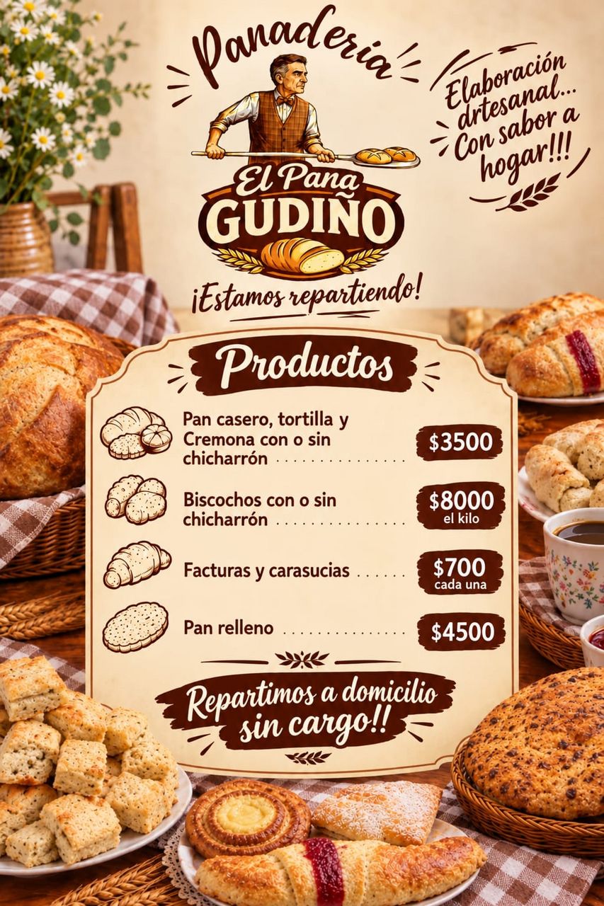 Pan casero, tortilla y Cremona