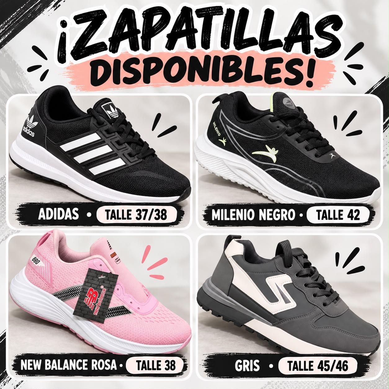 Zapatillas deportivas disponibles