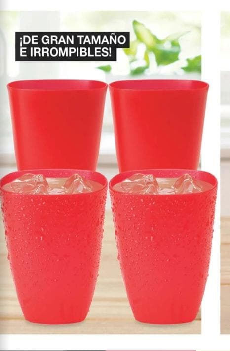 Set x4 vaso de plástico duro