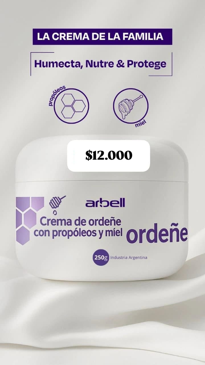 Crema de ordeñe con propóleos y miel