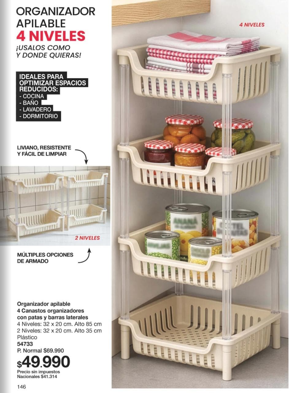 Organizador apilable 4 niveles