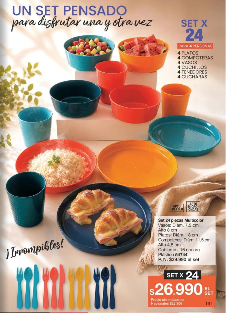 Set de vajilla multicolor 24 piezas