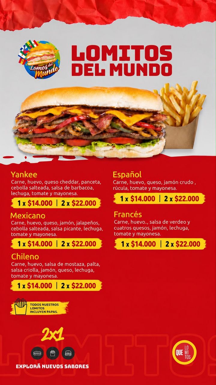 Lomitos del Mundo 2x1