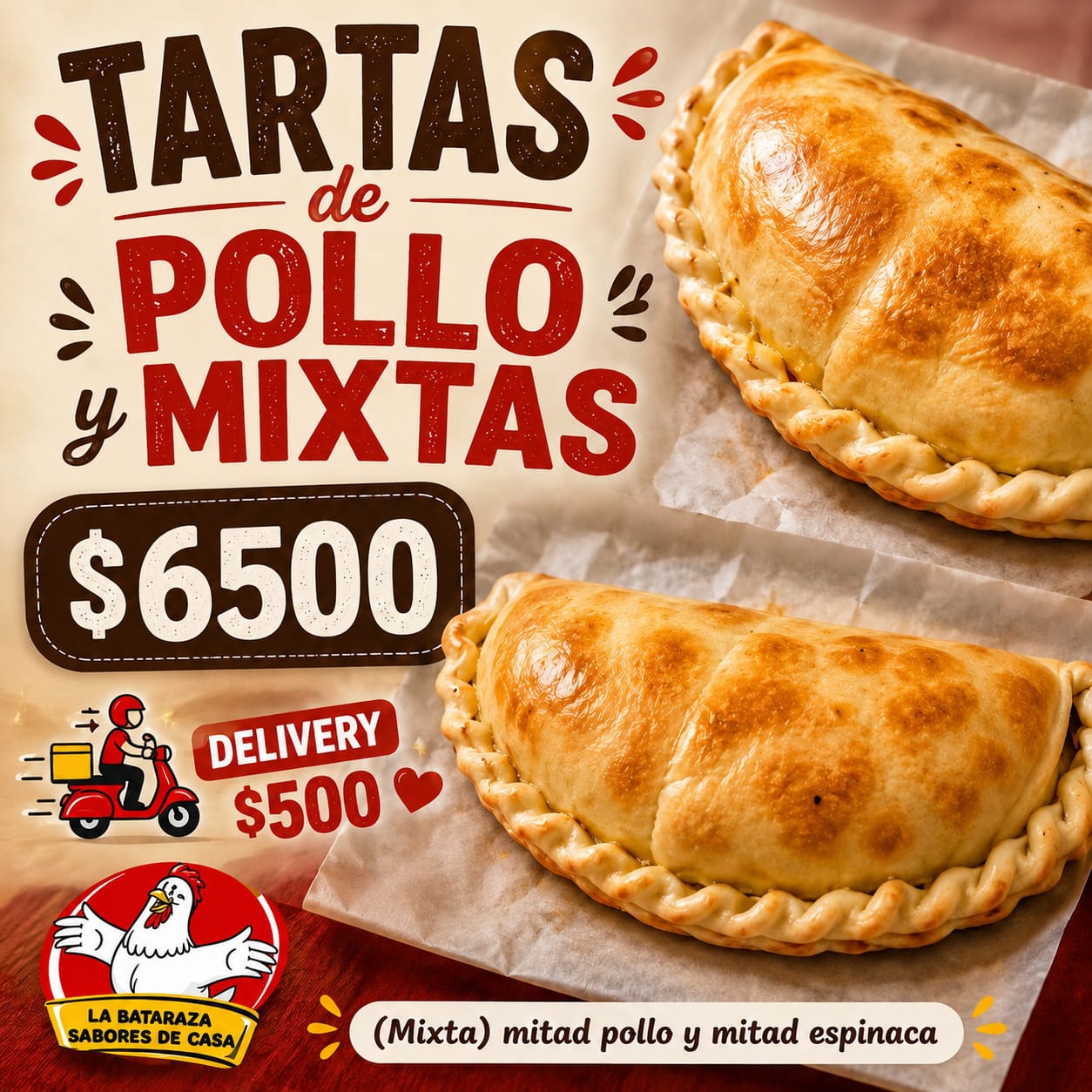 Tartas de pollo y mixtas
