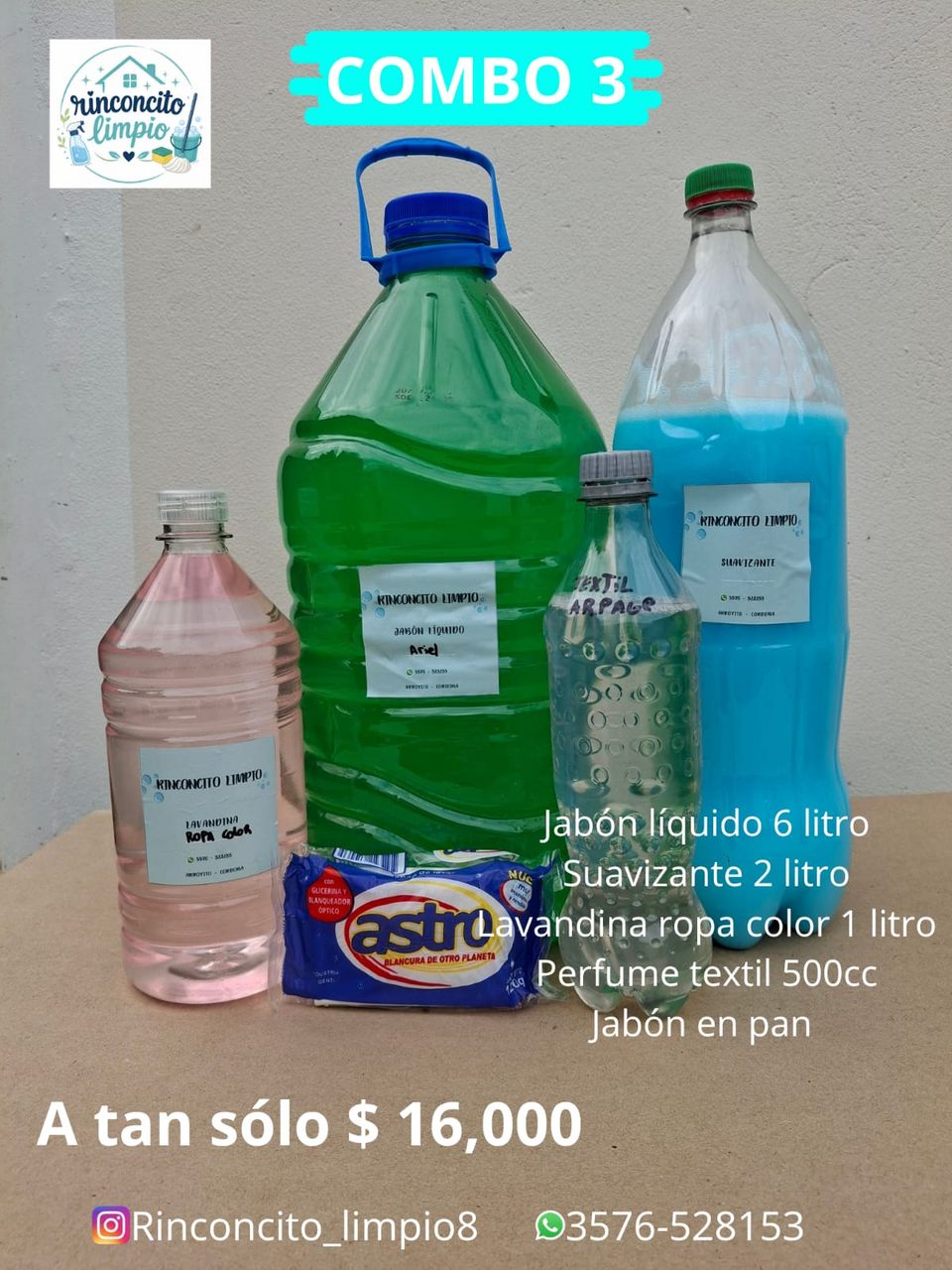 Combo 3 productos de limpieza