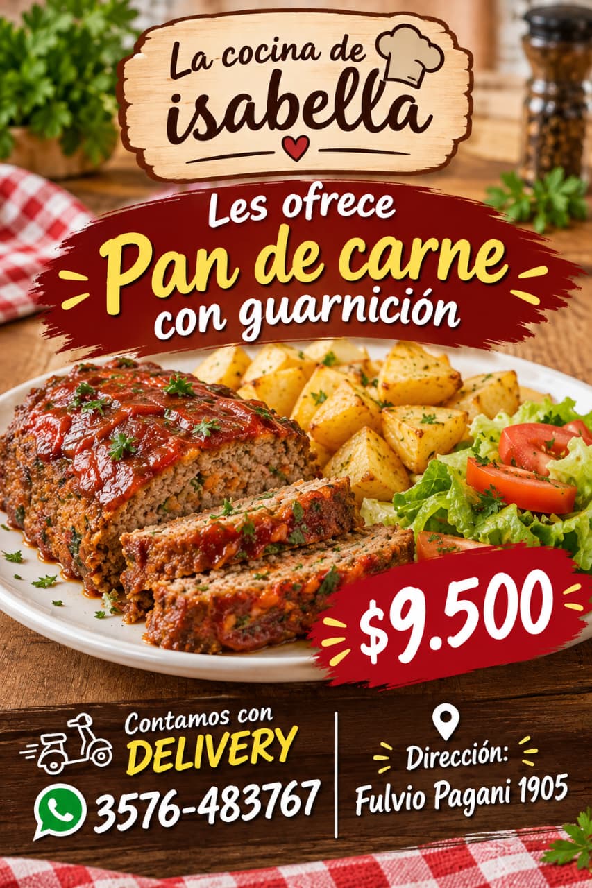 Pan de carne con guarnición