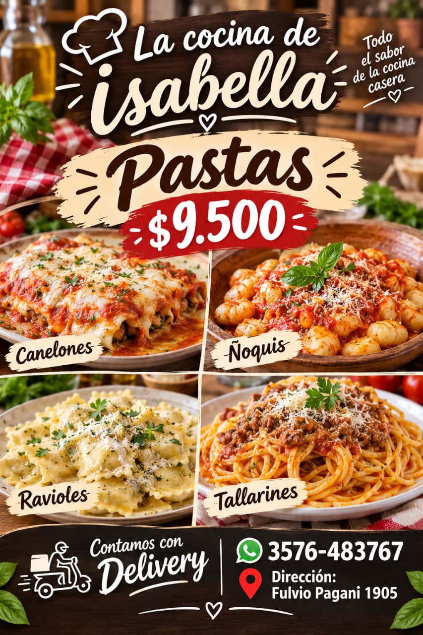 Pastas de La Cocina de Isabella