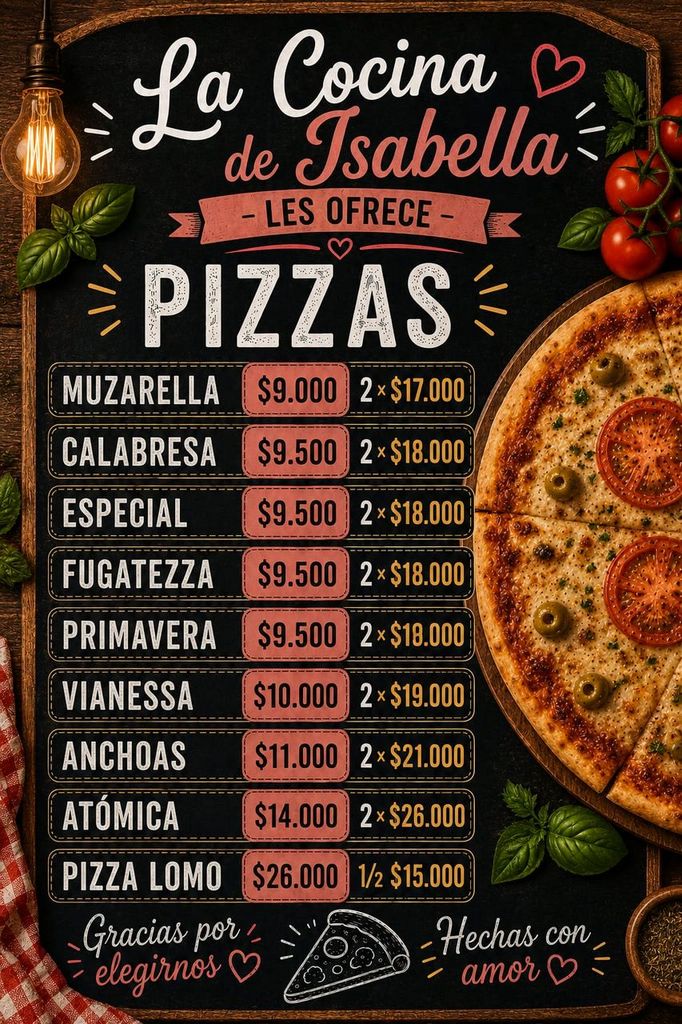 Pizzas de La Cocina de Isabella