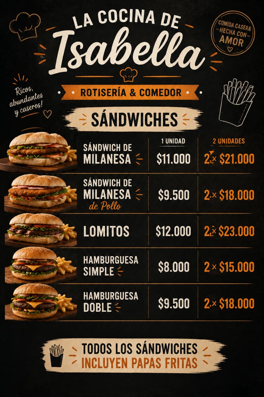 Sándwiches con papas fritas