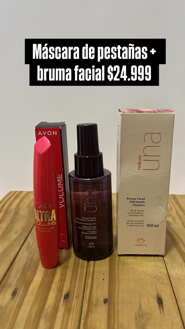 Máscara de pestañas y bruma facial