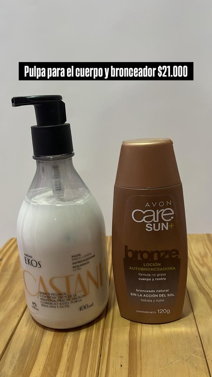 Pulpa y bronceador para el cuerpo