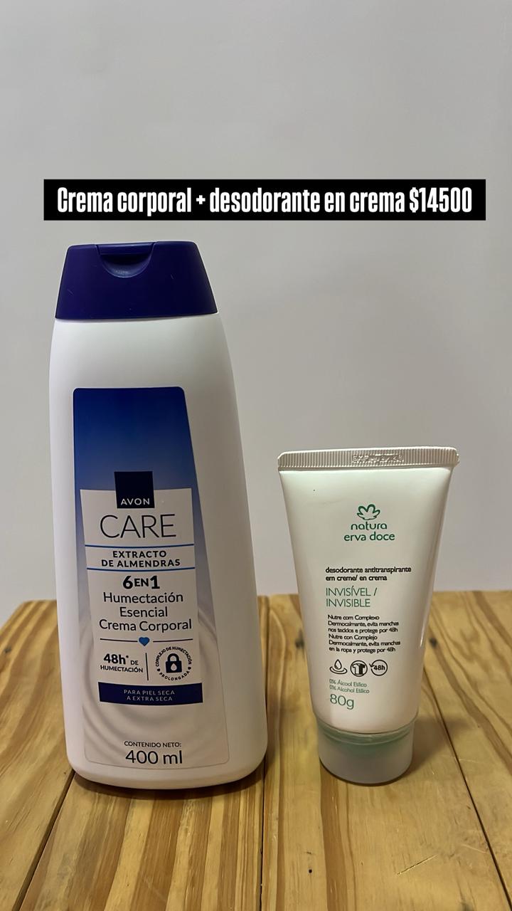 Crema corporal y desodorante en crema