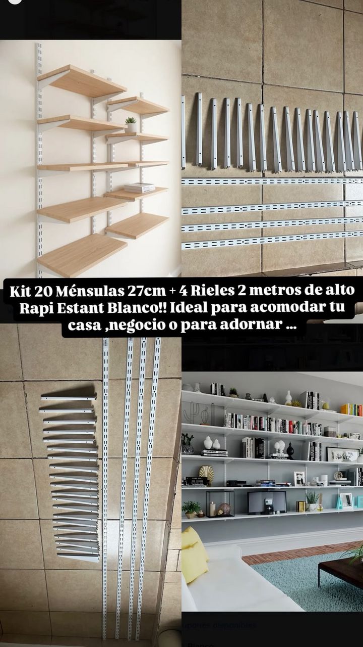 Kit de ménsulas y rieles para estantes