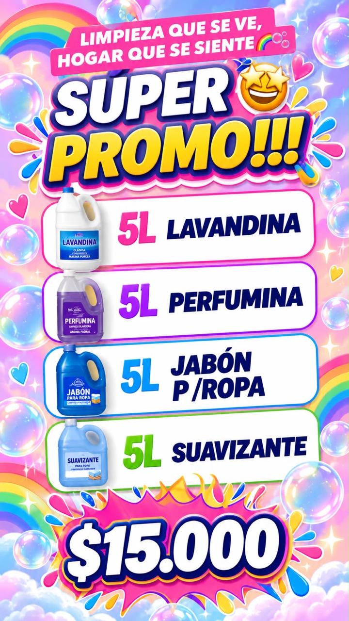 Promo 4 productos de limpieza 5L