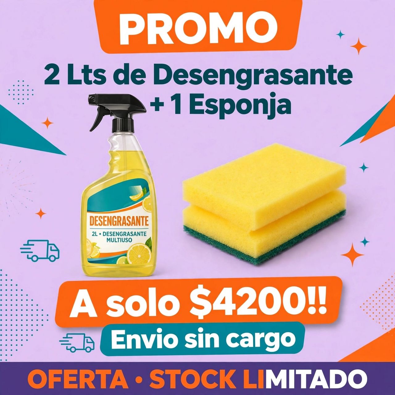 Desengrasante 2L + esponja