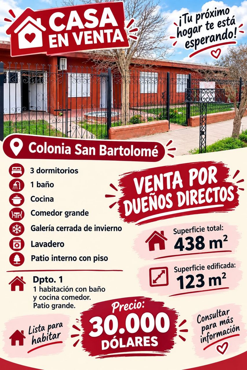 Casa en venta en Colonia San Bartolomé