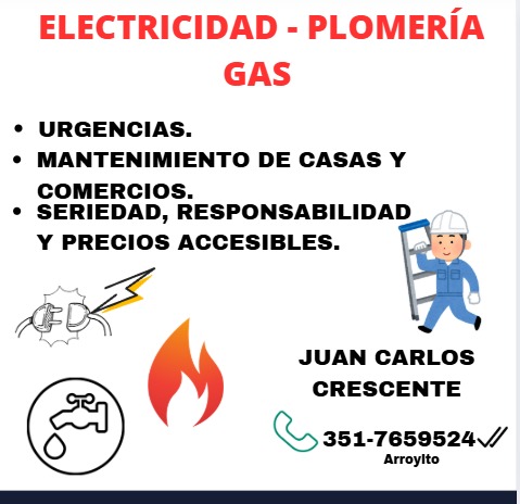 Servicios de electricidad, plomería y gas
