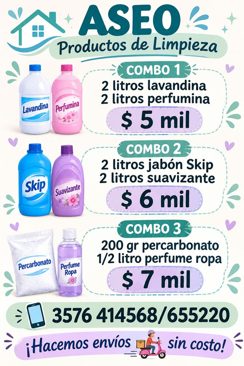 Combo de productos de limpieza