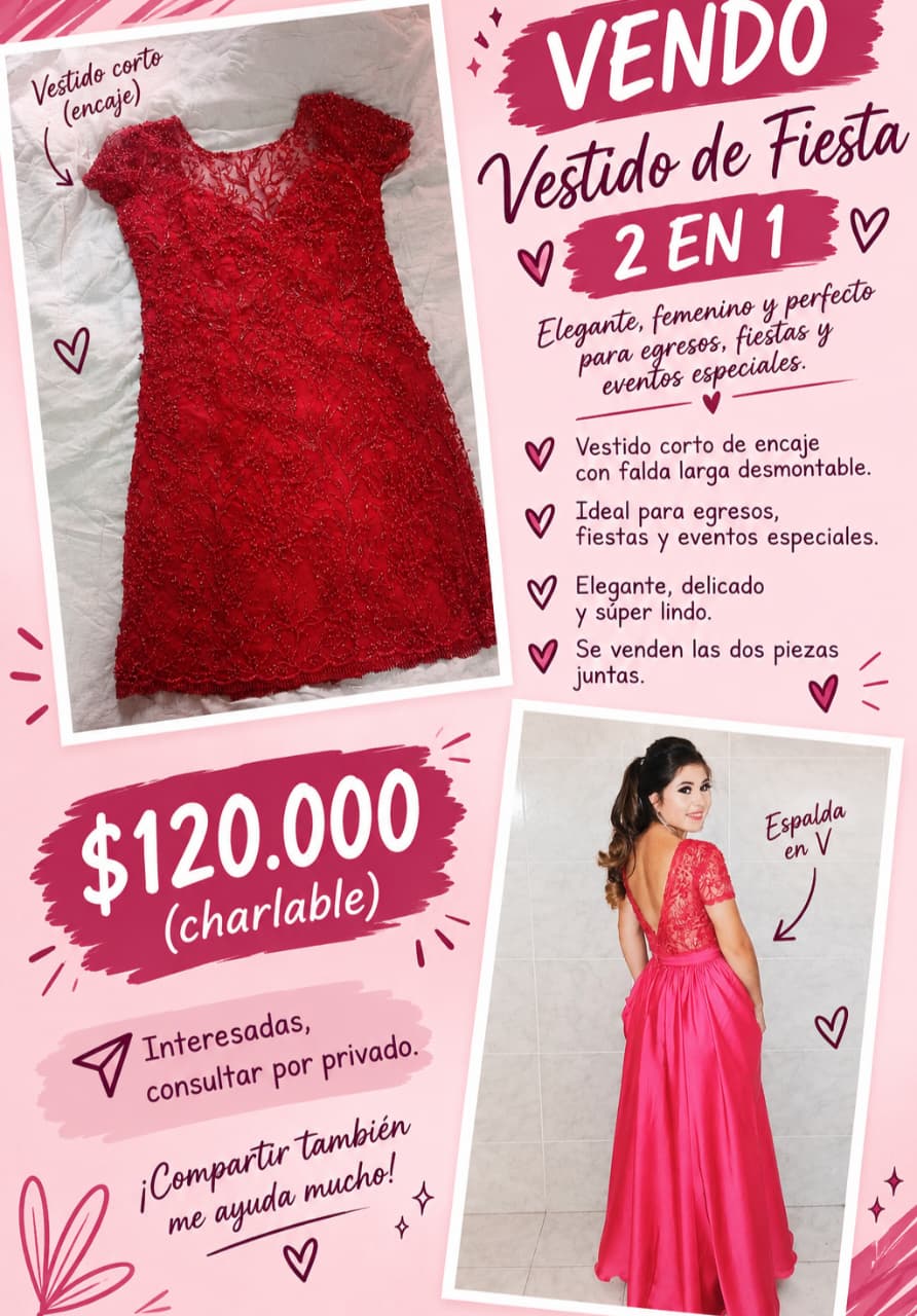 Vestido de Fiesta 2 en 1