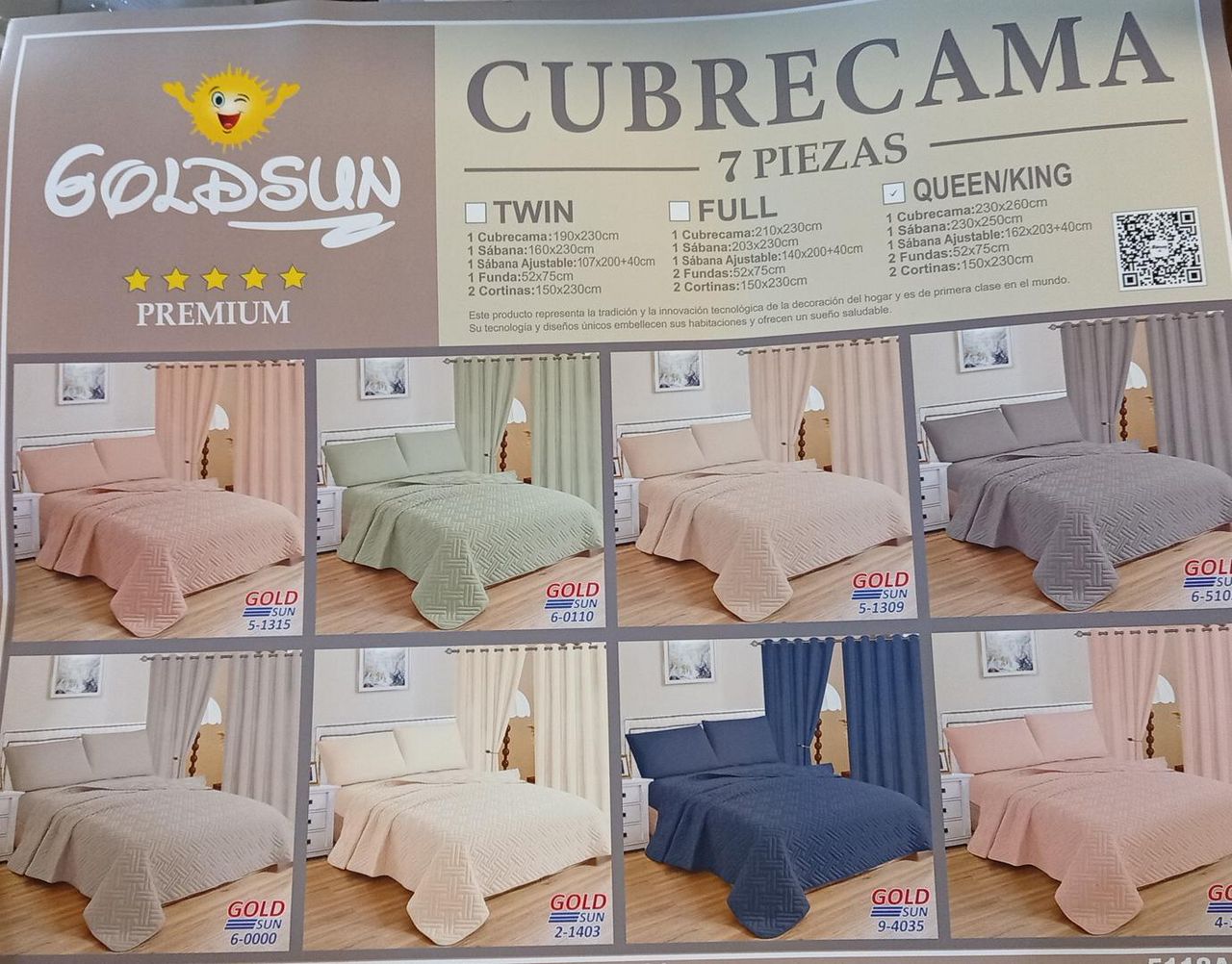 Cubrecama 7 piezas Gold Sun Premium