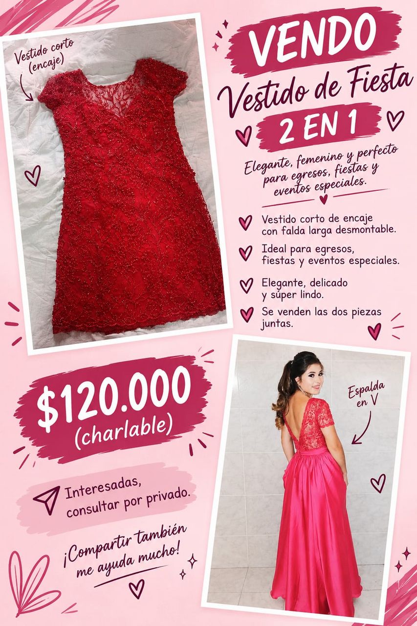 Vestido de Fiesta 2 en 1
