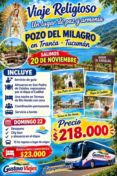 🧏‍♂️Viaje Religioso conociendo el POZO DEL MILAGRO en Tranca Tucumán      No lo pienses más un viaje de paz y armonía imperdible...💕
